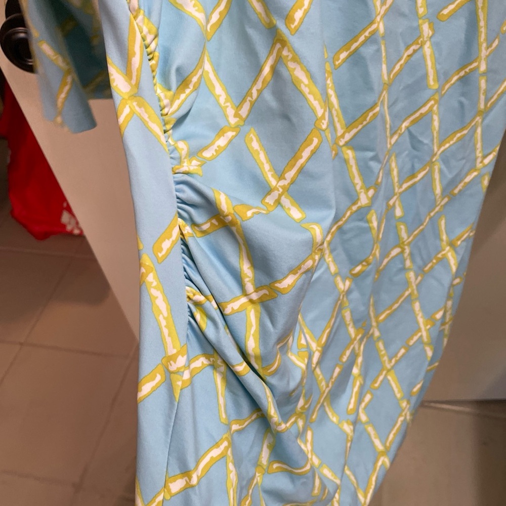 J Mclaughlin Blue And Yellow Patterned Women's Dr… - image 2